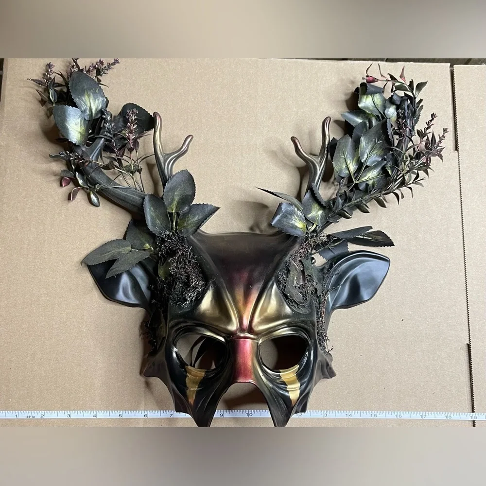Halloween Molded Fairy/Forest Sprite/Faye Tie Back Mask - Picture 6 of 6